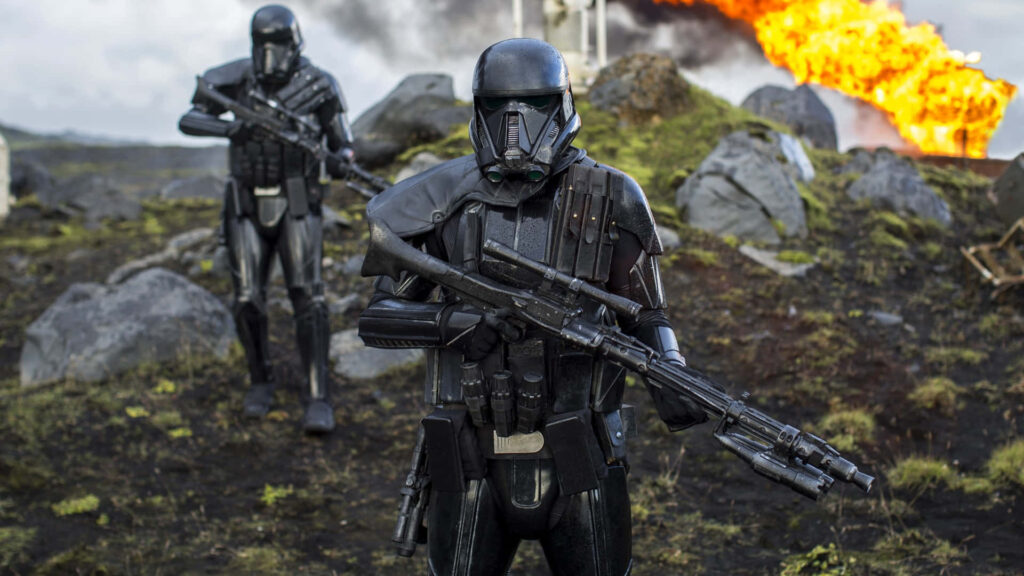 Death Troopers Wallpaper: Elite Imperial Soldiers in Fiery Battle