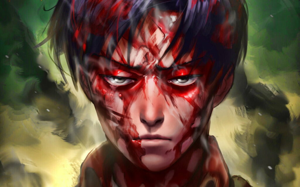 Intense Gaze: Levi Ackerman in Stunning Manga Artwork - Attack on Titan HD Wallpaper