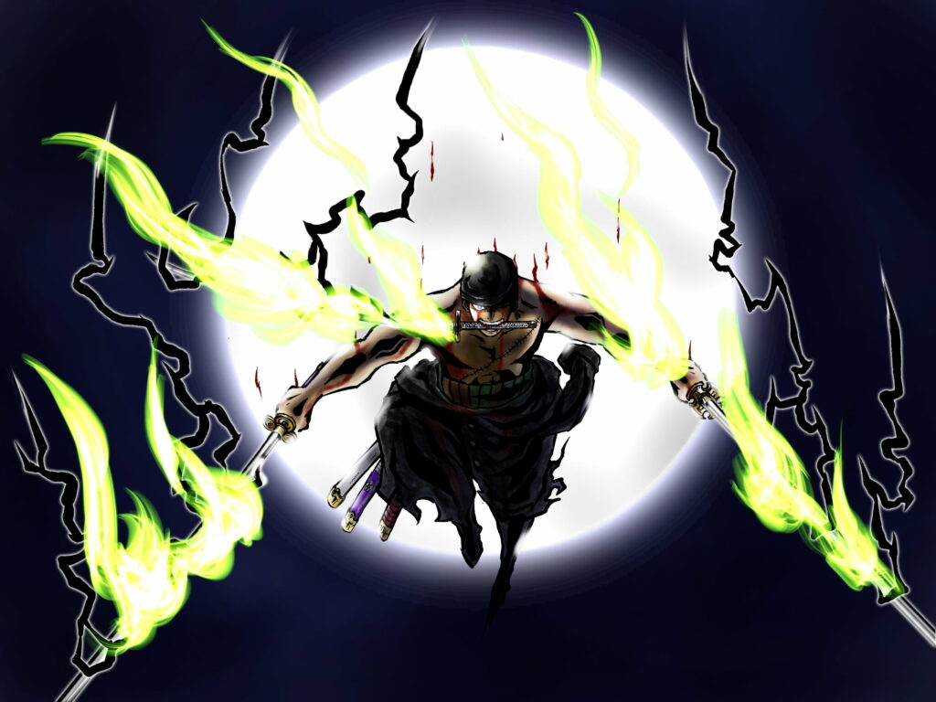 Zoro's Epic Battle: A Captivating Artwork from One Piece Wallpaper