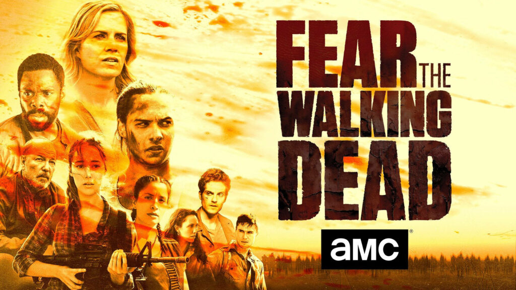 Intense Fear The Walking Dead Wallpaper: Dynamic Fiery Character Scene