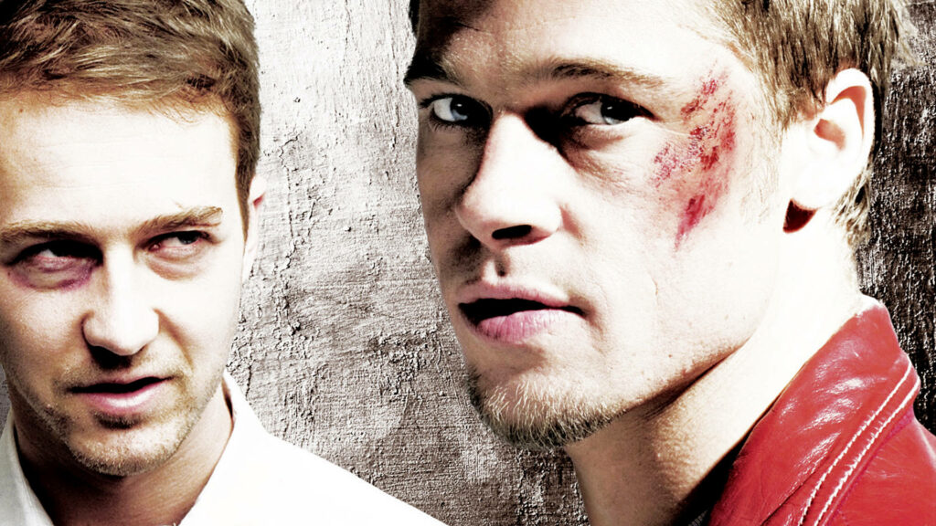 Intense Fight Club Wallpaper: Iconic Actors' Gritty Expressions
