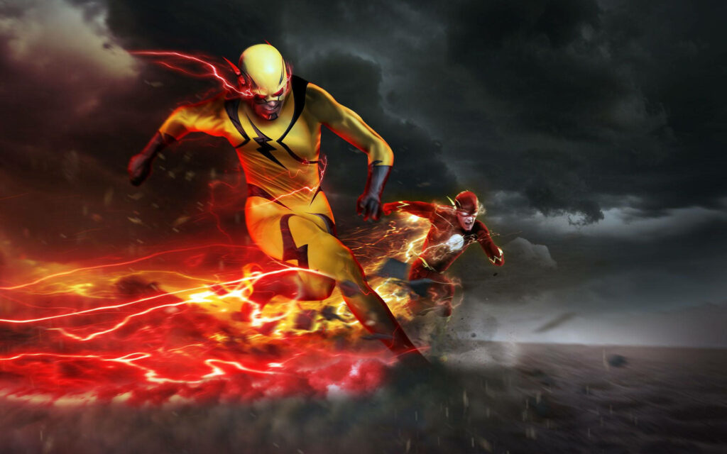 Epic Flash vs. Reverse Flash Wallpaper: Dynamic Lightning Showdown