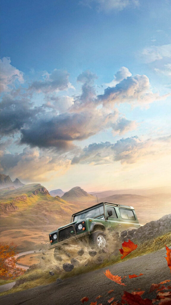 Dynamic Forza Wallpaper: Rugged Truck Racing in Lush Terrain