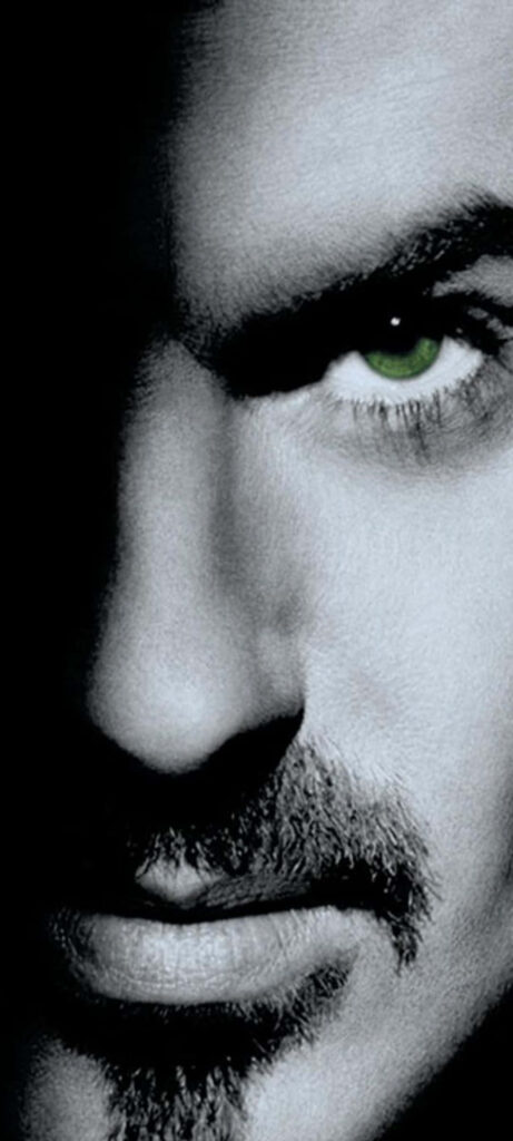 Intense George Michael Portrait Wallpaper - High-Contrast Close-Up