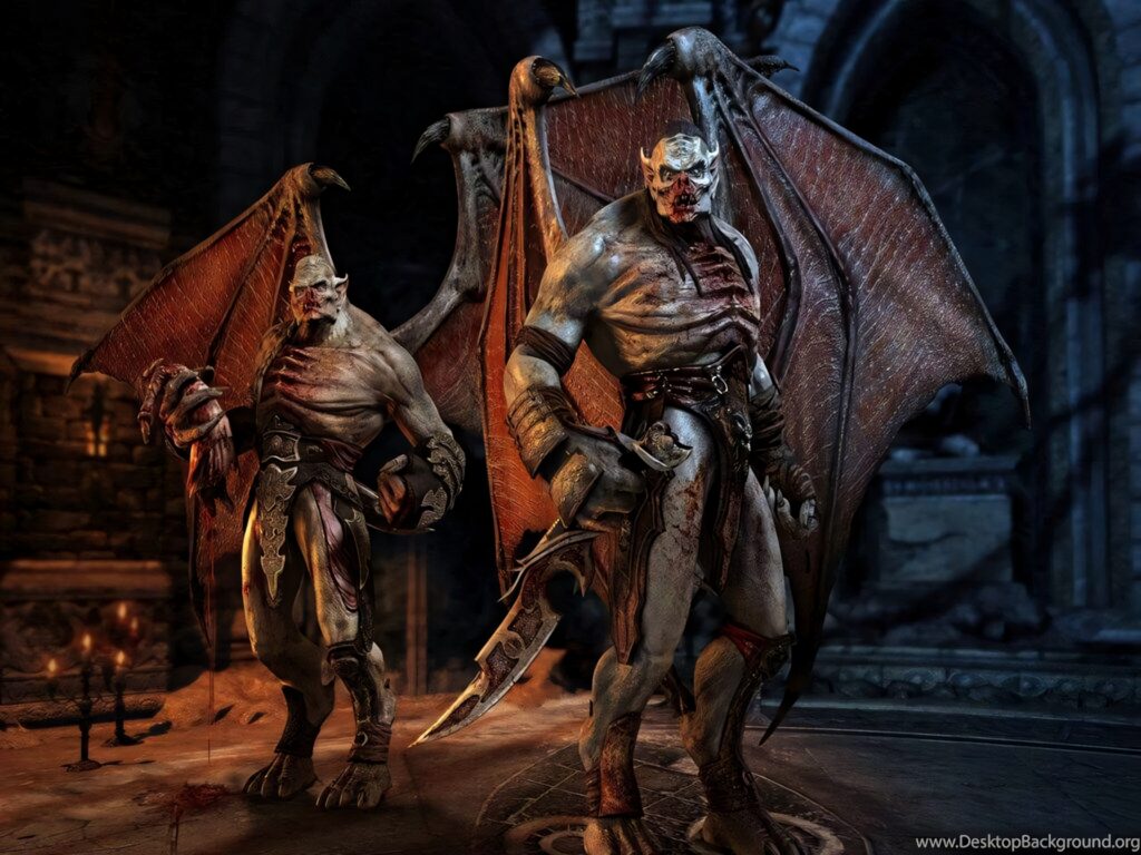Intense Gothic Castlevania Wallpaper with Winged Creatures