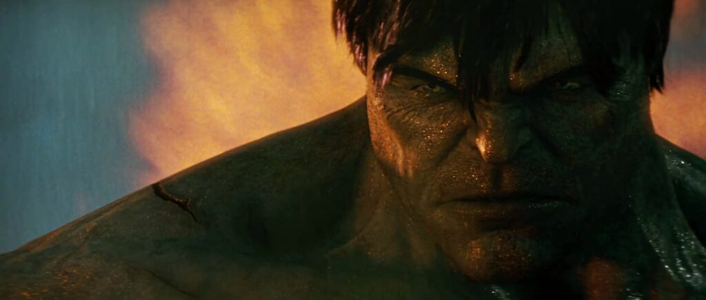 Glowing Hulk: Intense Strength Wallpaper with Fiery Backdrop