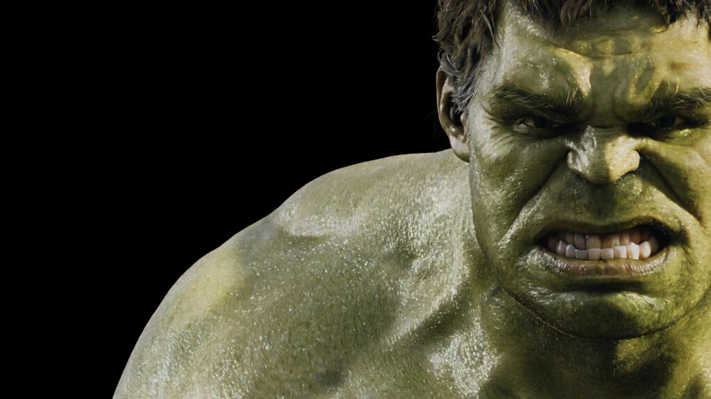 Incredible Hulk Close-Up Wallpaper: Intense Expression & Green Detail
