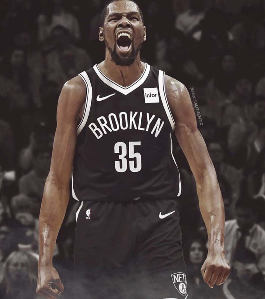 Intense Kevin Durant Brooklyn Nets Wallpaper - Court Passion