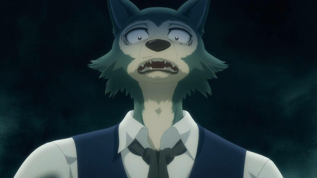 Intense Legosi Wallpaper: Dramatic Beastars Character Background