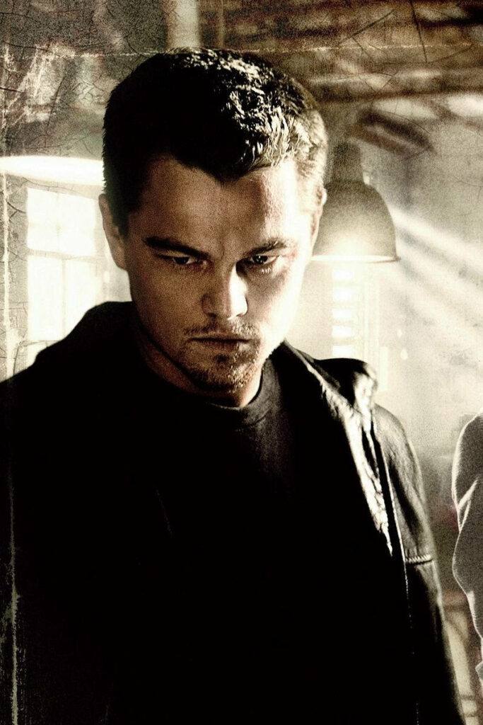 Dark Grainy Wallpaper: Leonardo DiCaprio in Brooding Intensity