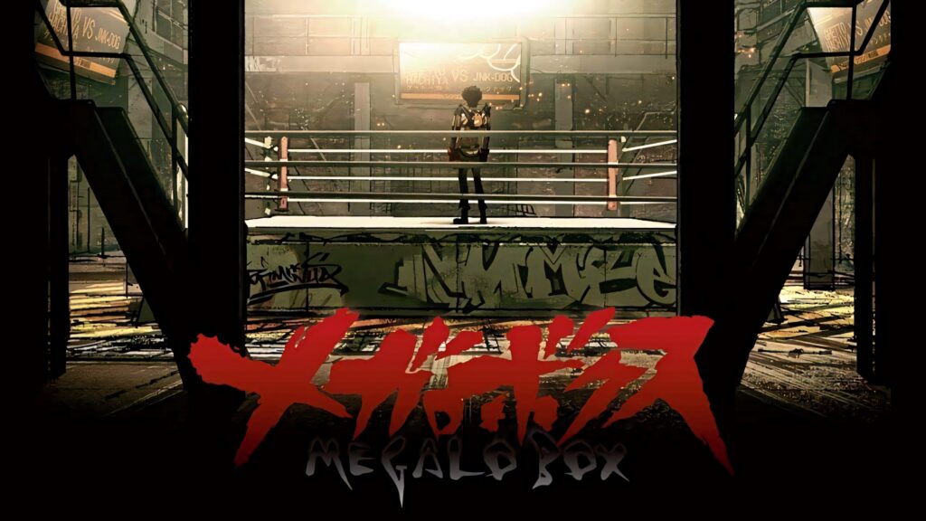 Gritty Megalo Box Wallpaper: Boxing Ring in Graffiti Spotlight