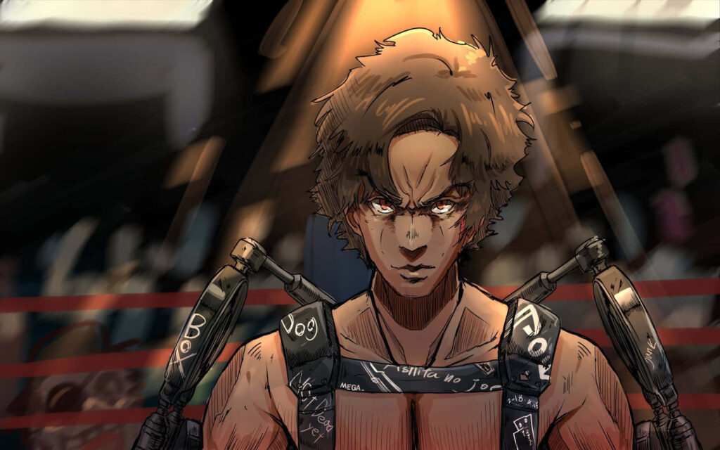 Intense Megalo Box Fighter Wallpaper - Gritty Action Background