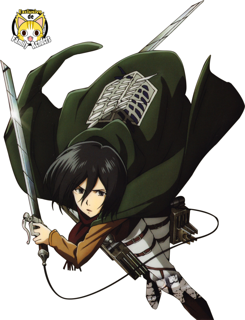 Intense Mikasa Ackerman Wallpaper: Attack on Titan Action Pose