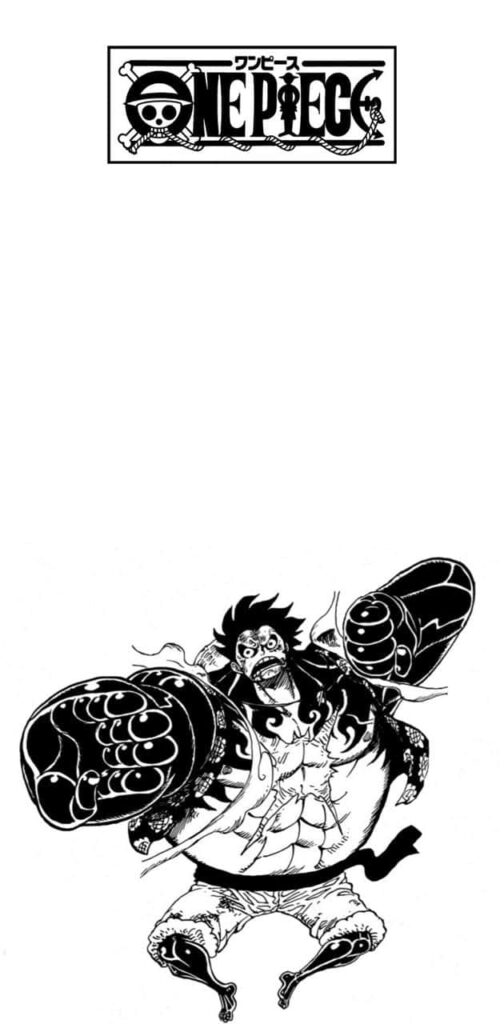 Monochrome Wallpaper: Intense Monkey D. Luffy from One Piece