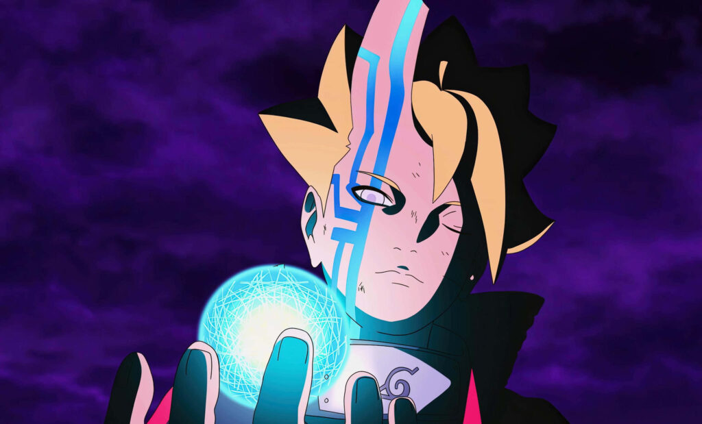 Intense Naruto Character Wallpaper: Rasengan in Deep Purple