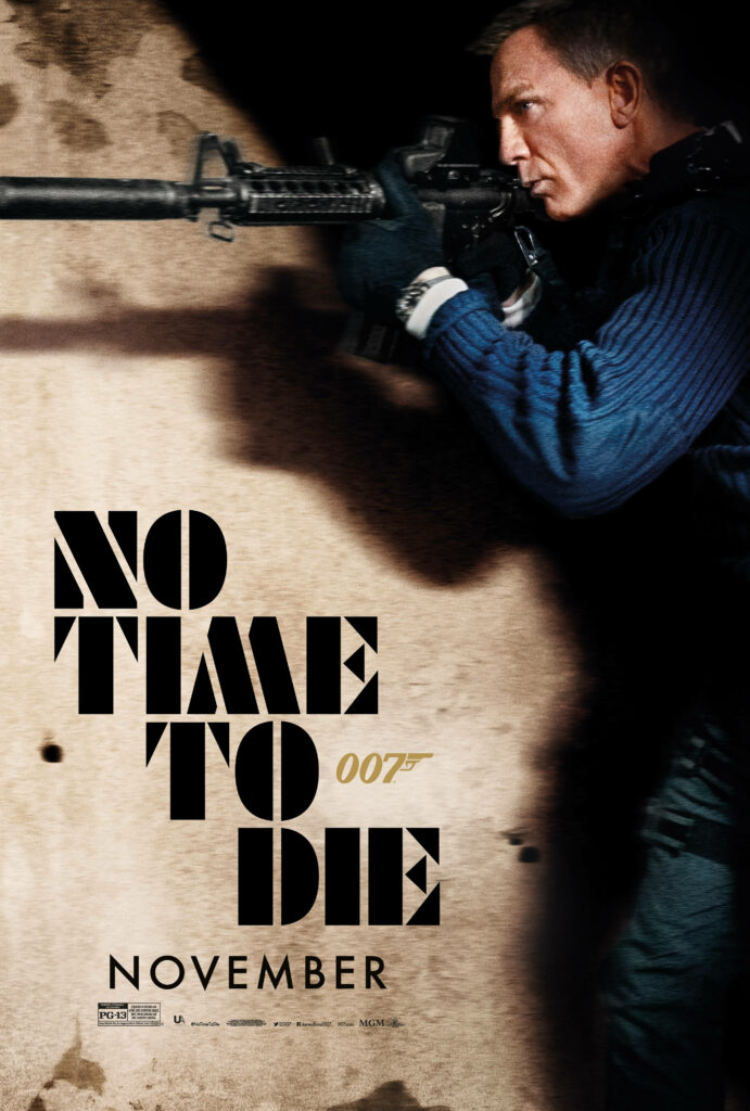 Intense No Time To Die Poster Wallpaper: James Bond in Action