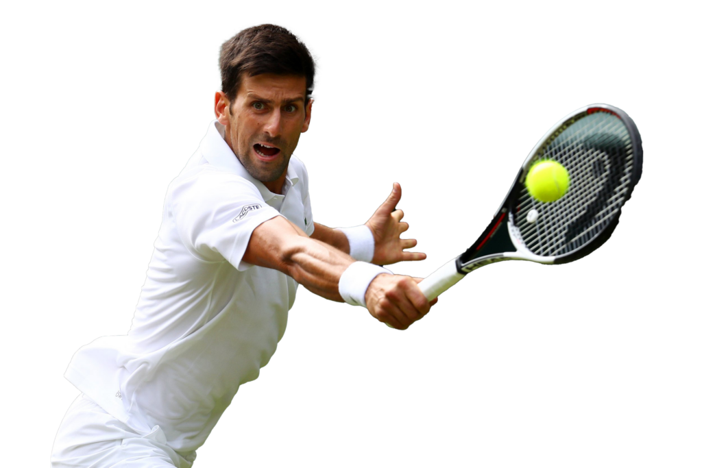 Dynamic Novak Djokovic Wallpaper: Intense Tennis Action Background
