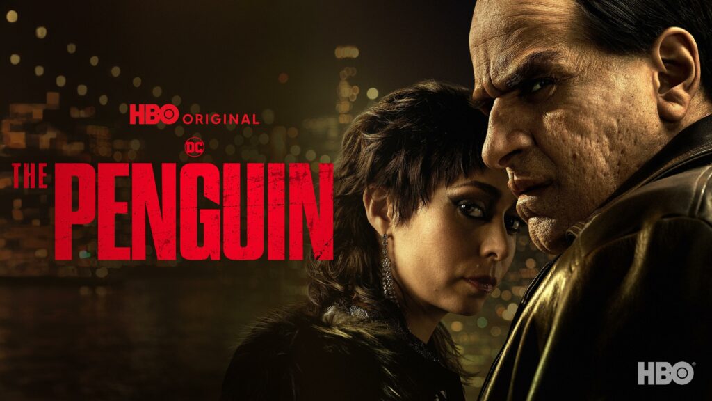 Dramatic Penguin TV Show Wallpaper: Cristin Milioti & Colin Farrell