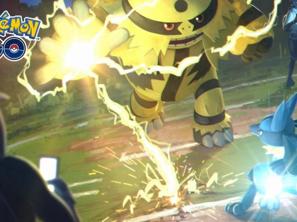 Epic Pokémon Battle Scene in Lush Landscape Wallpaper