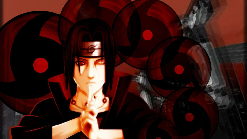 Unveiling Itachi's Mysterious Sharingan Collection: A Closer Look at the Profound Background Display Wallpaper