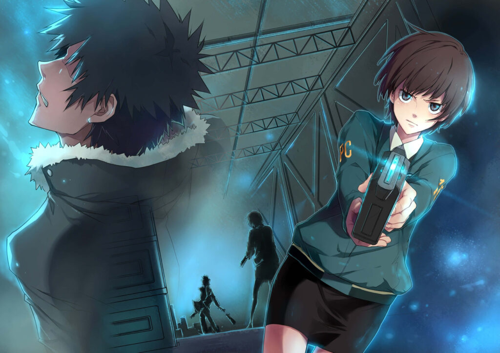 Intense Anime Girl with Futuristic Weapon - Dynamic Wallpaper Background