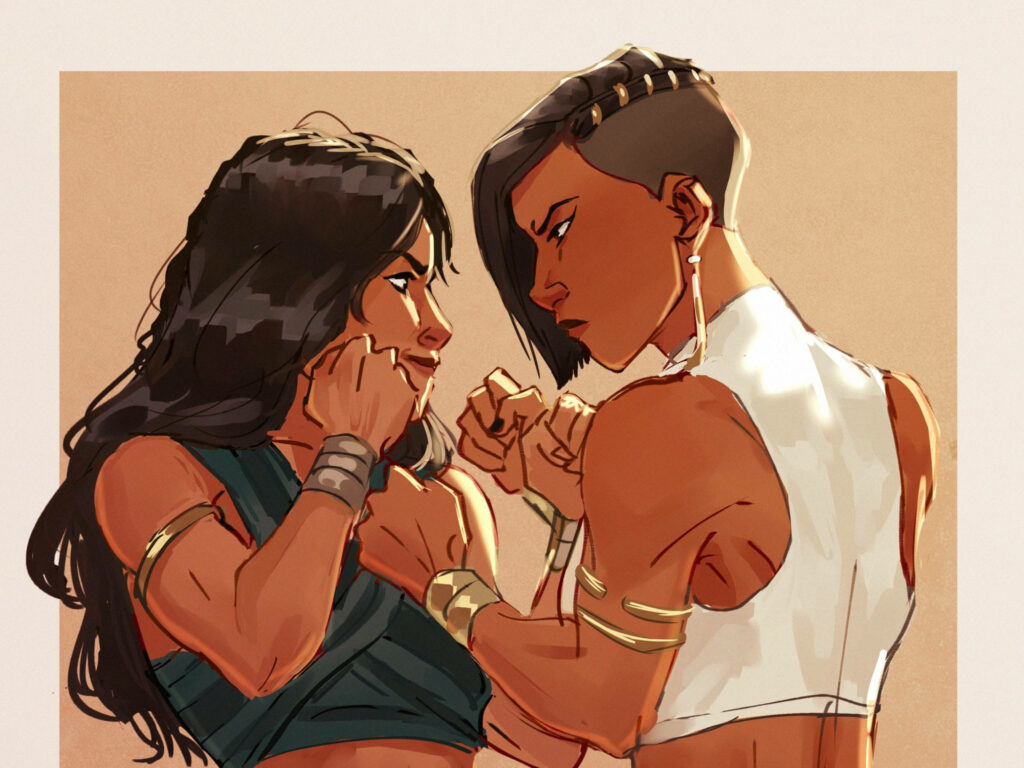 Intense Raya and Namaari Confrontation Wallpaper Background