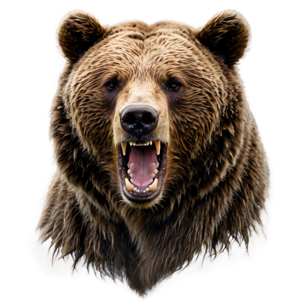 Fierce Roaring Bear Wallpaper: Intense Close-Up with Blurred Background