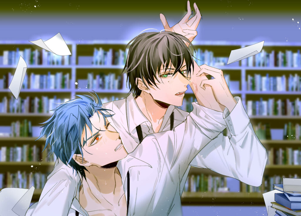 Tadashi & Ainosuke Dramatic Wallpaper in Library - Sk8 The Infinity
