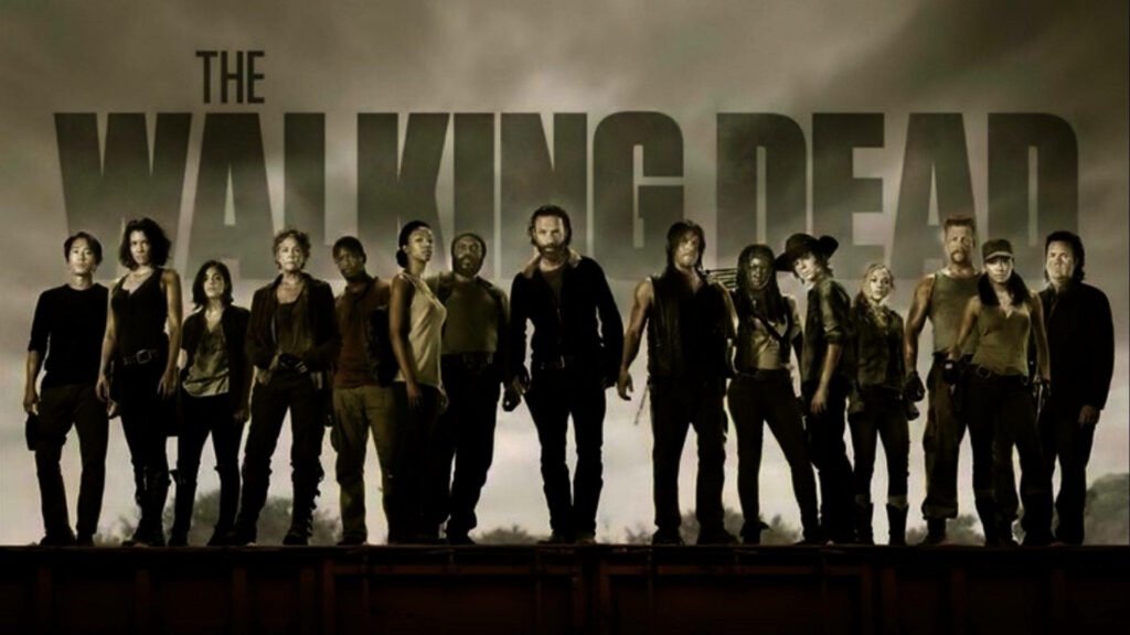 Intense Walking Dead Cast Wallpaper - Gritty Series Atmosphere
