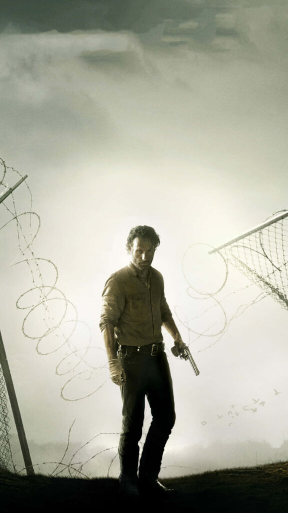 Post-Apocalyptic The Walking Dead Wallpaper for iPhone: Tense Scene