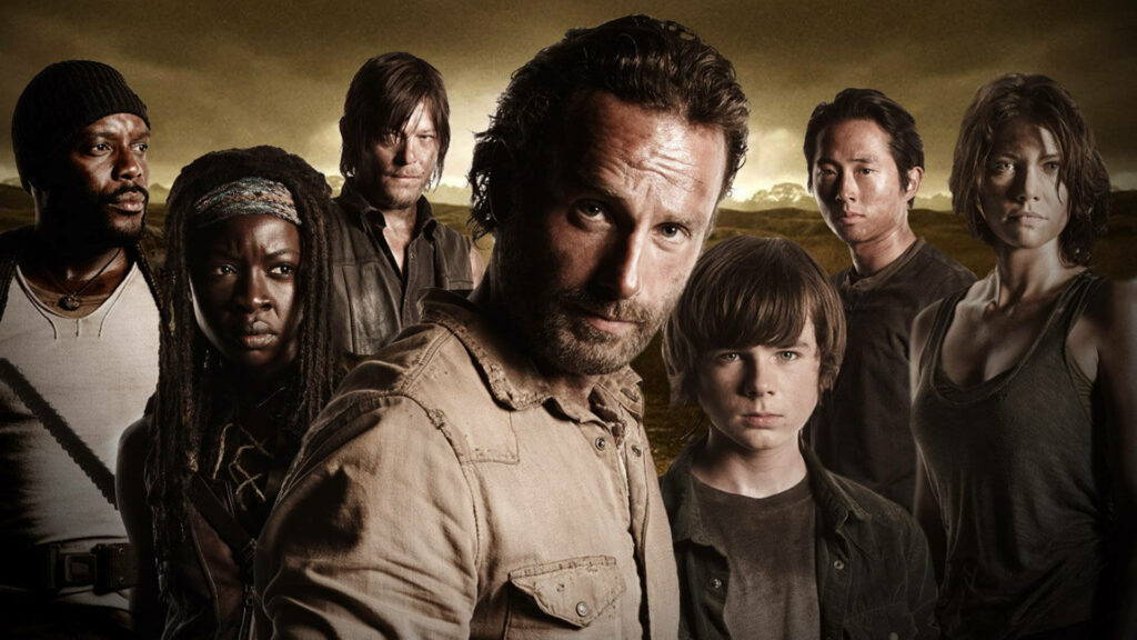 Intense The Walking Dead Wallpaper: Survivors Unite in Post-Apocalypse