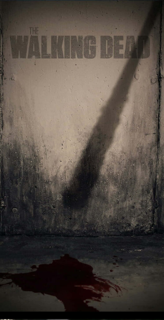 Gritty The Walking Dead iPhone Wallpaper: Bloodstained Bat Shadow