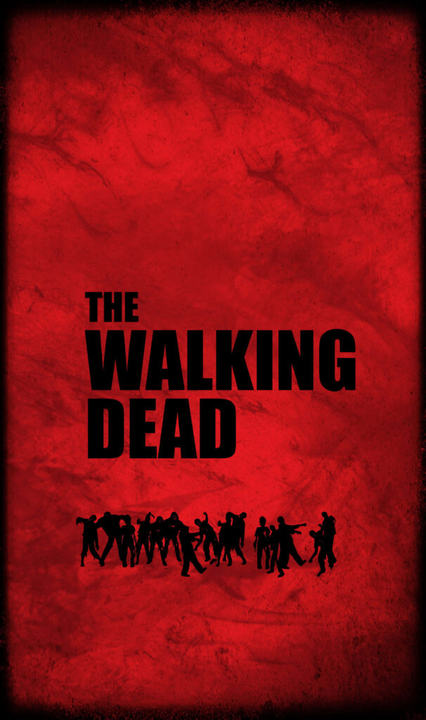 Intense The Walking Dead iPhone Wallpaper: Red Zombie Silhouettes