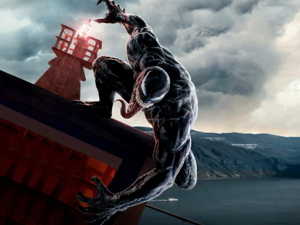 Epic Venom Fight Scene Wallpaper: Intense Action-Packed Background