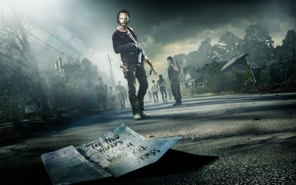 Gripping The Walking Dead Wallpaper: Tense Moment with Mysterious Note