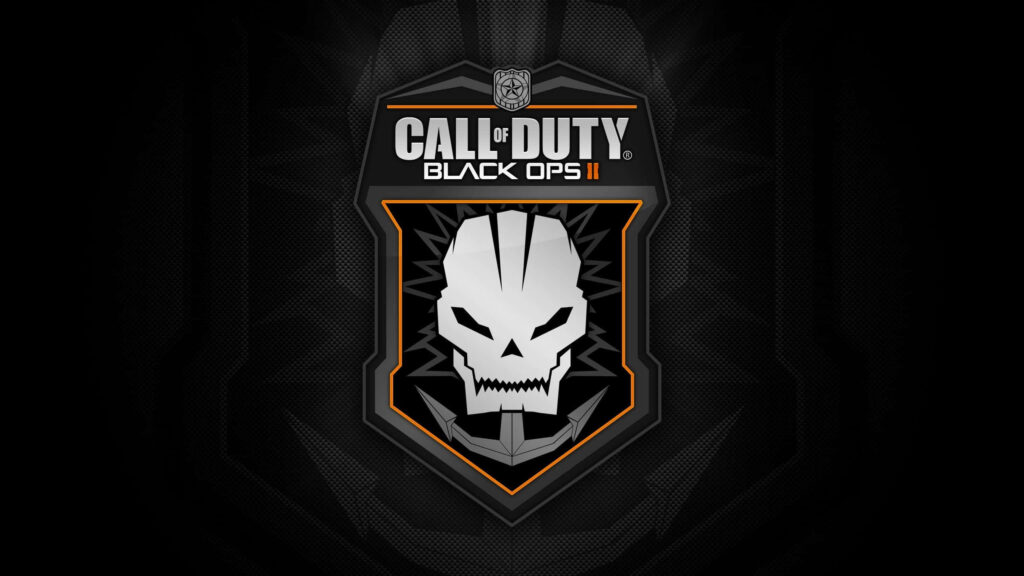Call of Duty Black Ops II logo wallpaper: intense skull emblem design