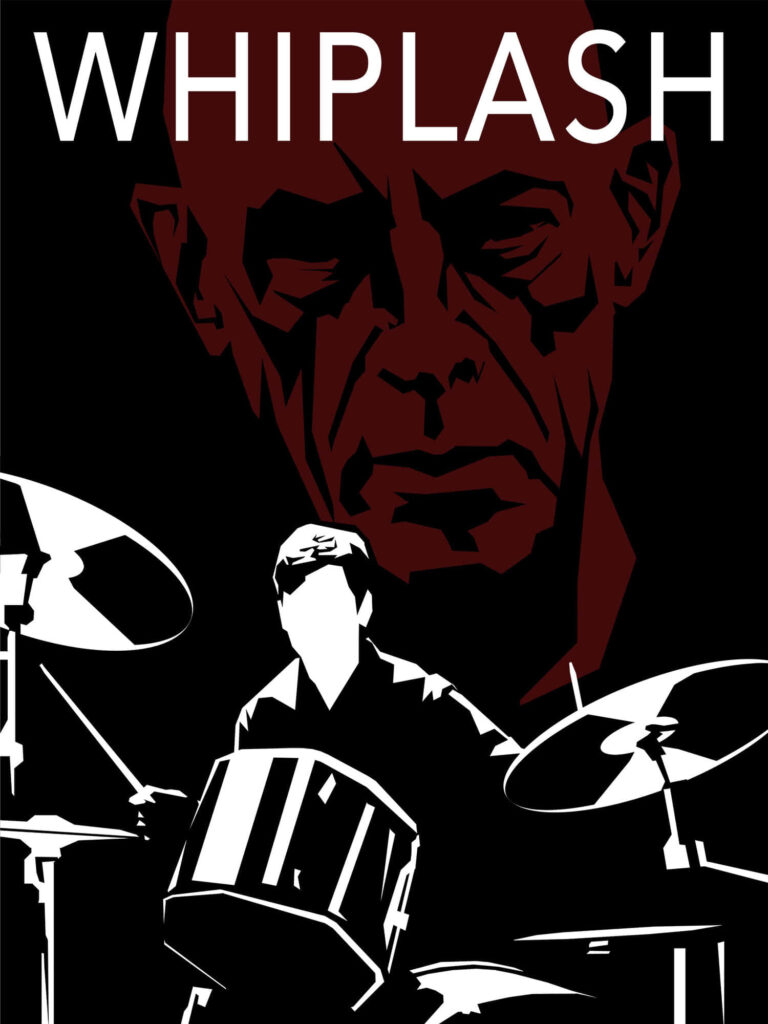 Whiplash Movie Artwork: Drummer & Dominator in Bold Colors Wallpaper