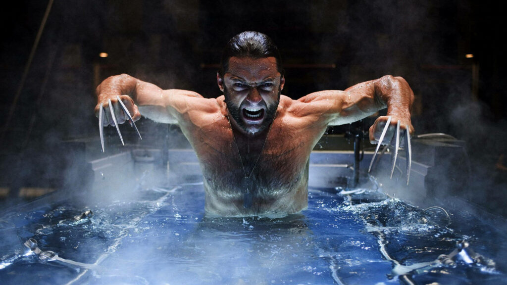 Fierce Wolverine Wallpaper: Intense Water Chamber Background