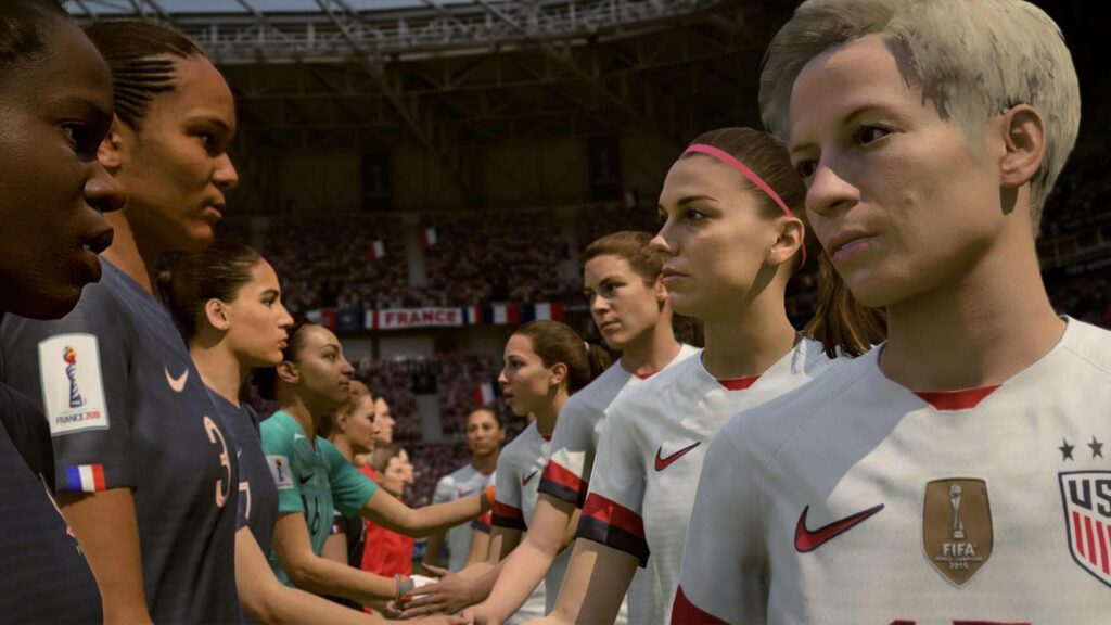 Intense FIFA Moment: USA vs. France Women’s Football Wallpaper