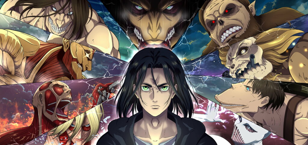 Giant Titans Engage: Epic Attack On Titan Digital HD Wallpaper
