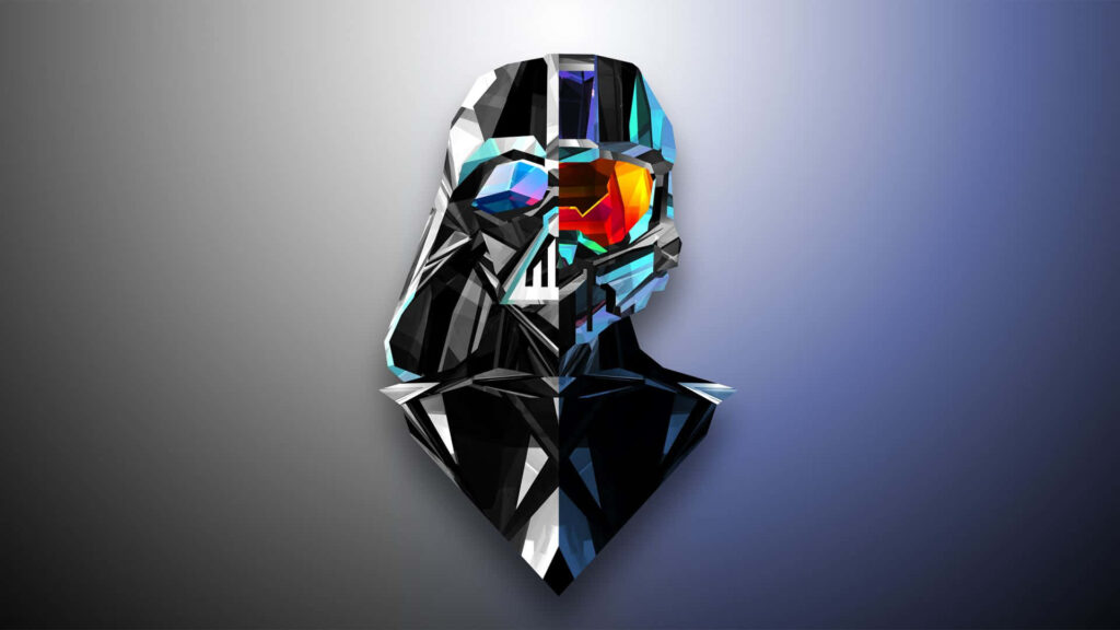 The Ultimate Mashup: Darth Vader and Master Chief Come Together in Stunning Vector Art Wallpaper