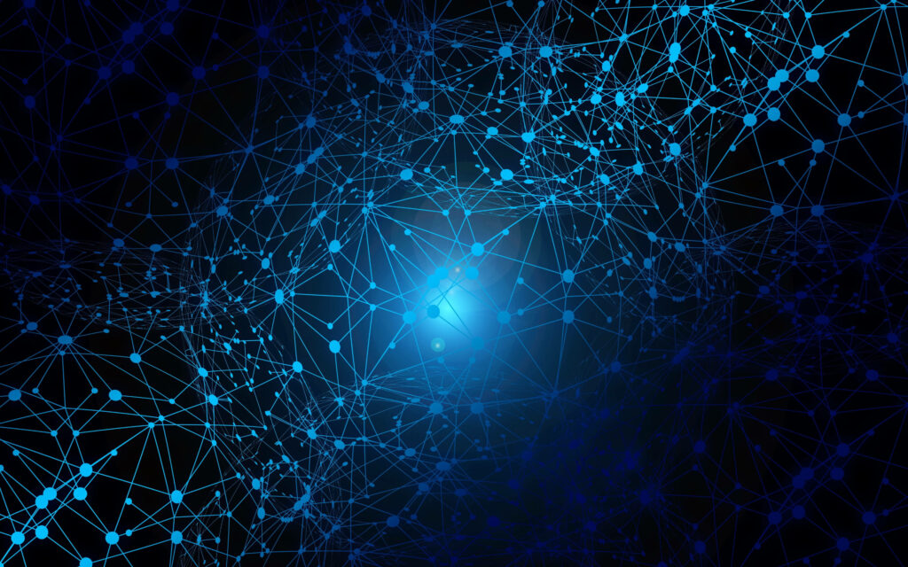 Networked Constellations: Mesmerizing Artwork Unveiling the Interconnections of Social Networks on a Dark Canvas Wallpaper