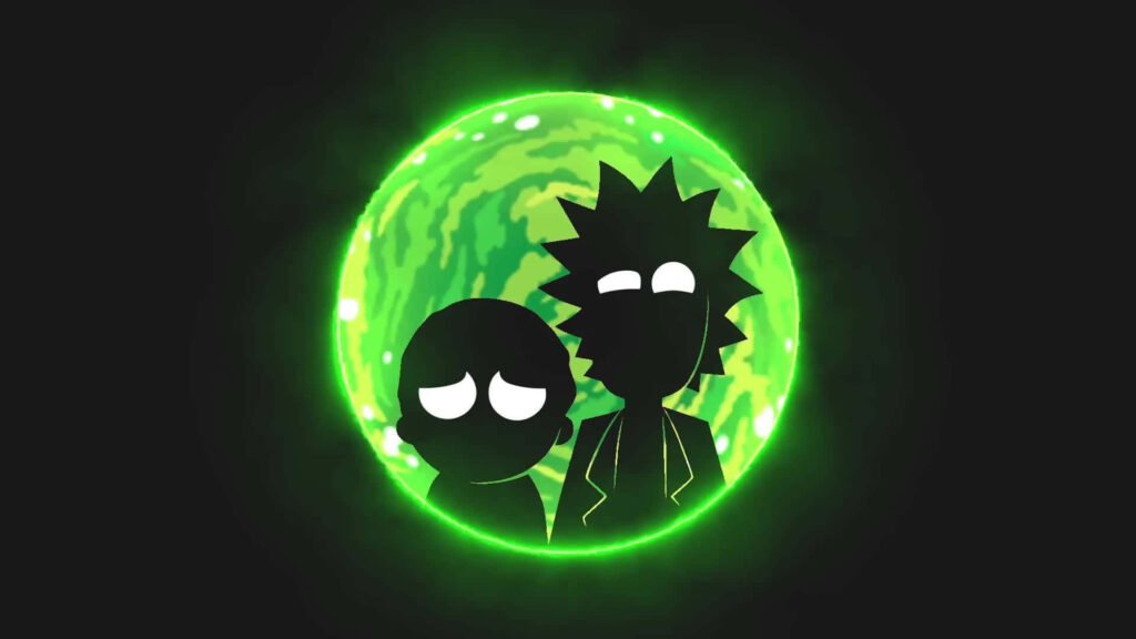 Interdimensional Journey: The Mesmerizing Rick and Morty Portal Wallpaper