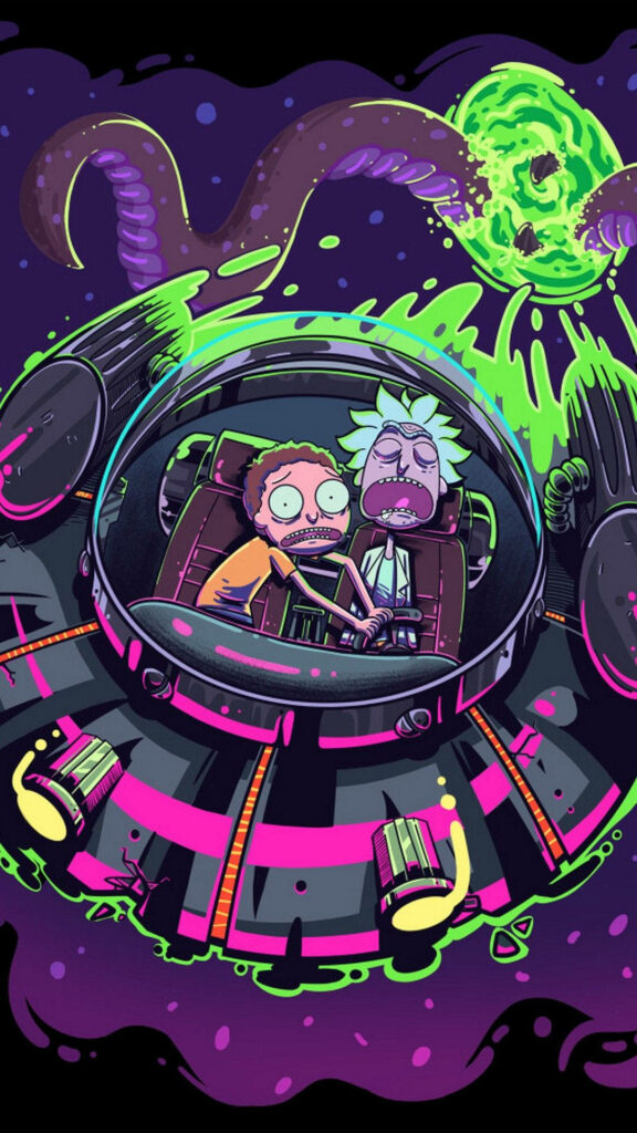 Rick and Morty Embark on an Extraordinary Cosmic Adventure Wallpaper