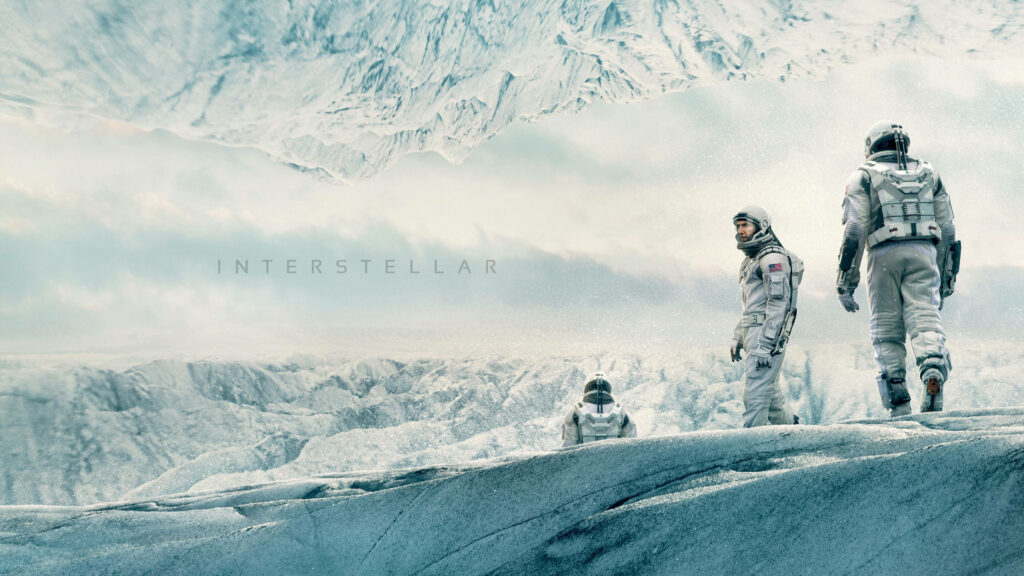 Infinite Possibilities: Interstellar Journey with Ice-bound Astronauts Wallpaper