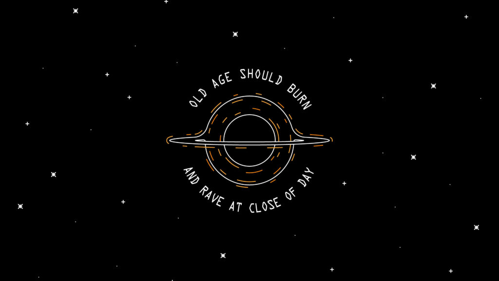 Interstellar 4K Wallpaper: Planet Quote on Starry Black Background