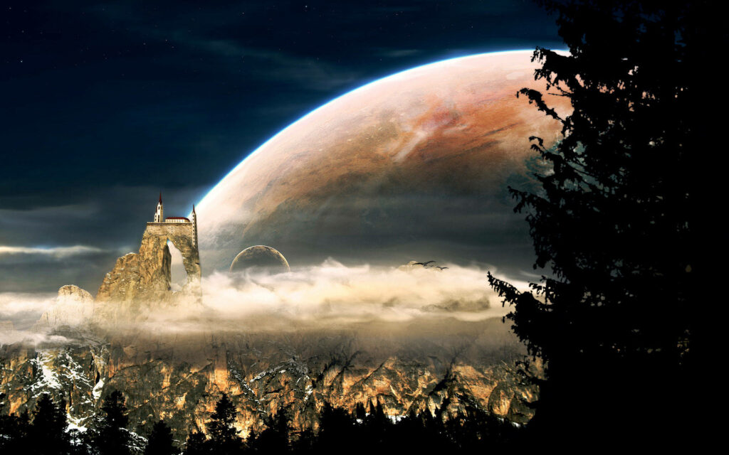 Interstellar Dreams: Discovering New Worlds - Space-themed PC background image Wallpaper