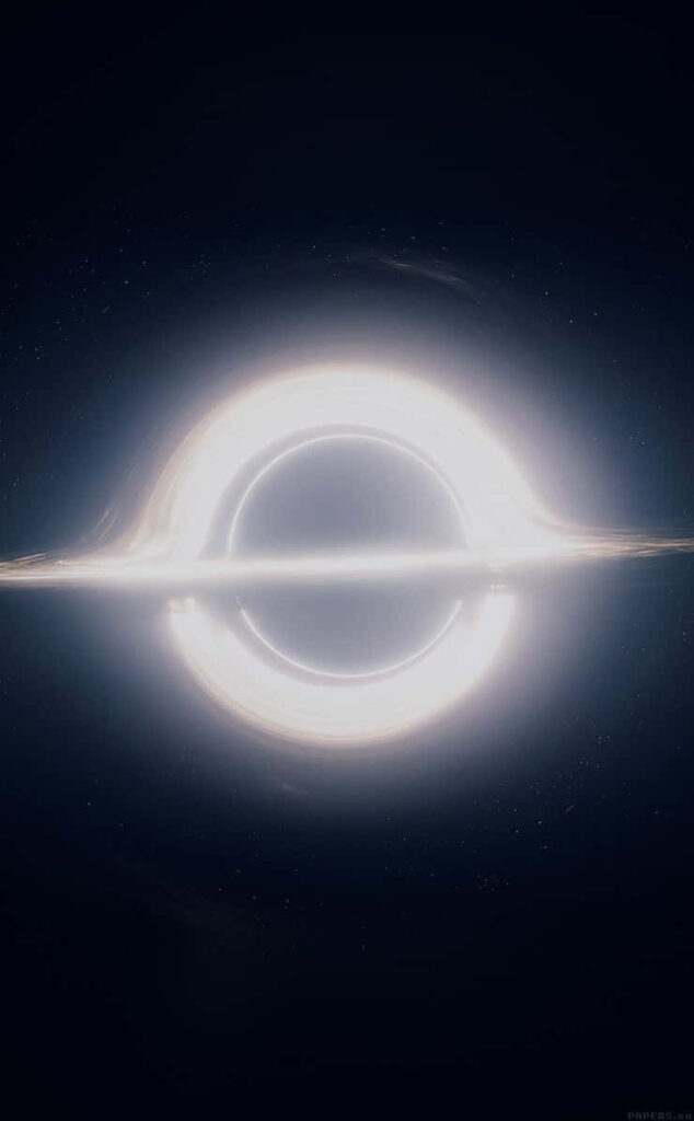 Infinite Frontiers: Glimpsing the Abyss – Interstellar's Iconic Black Hole Dazzles Viewers Worldwide Wallpaper