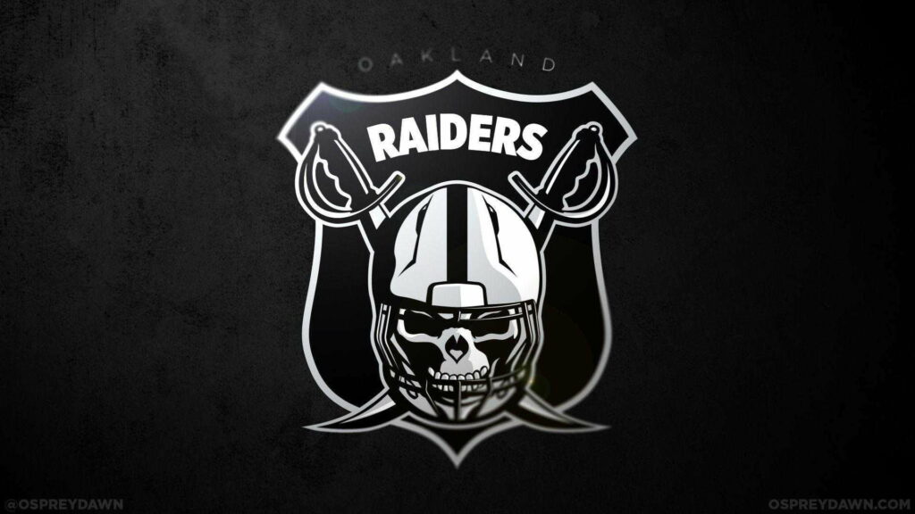 Intense Power: HD Wallpaper featuring the Iconic Oakland Raiders Logo in Black Raider Background