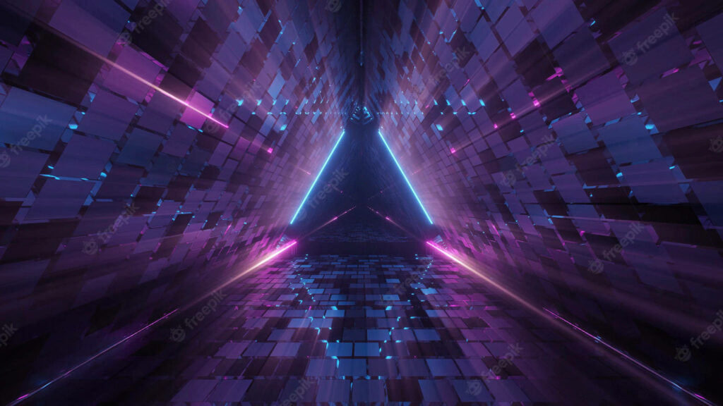 The Cybernetic Corridor: A Vogue Vortex of Futuristic Elegance Wallpaper